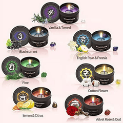 Chakra Candles with Premium Crystal and Healing Stones Luxury Meditation Scented Candles Gift Set for Women Stress Relief Spiritual Decor Healing Candles for Yoga, Aromatherapy