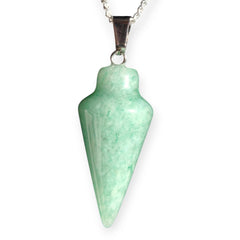 Natural Gemstone Pendulum, Pure 925 Sterling Silver Necklace