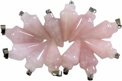 Natural Rose Quartz Pendulum with Mystery Charm | Bag Charm