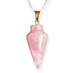 Natural Gemstone Pendulum, Pure 925 Sterling Silver Necklace