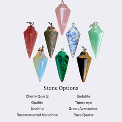 Extrinsic Beauty Natural Gemstone Pendulum with Mystery Charm | Bag Charm | Multiple Options