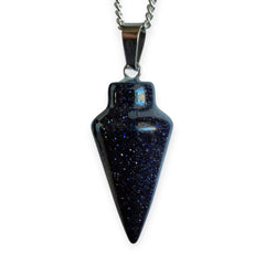 Natural Gemstone Pendulum, Pure 925 Sterling Silver Necklace