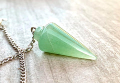 Natural Green Aventurine Pendulum with Mystery Charm | Bag Charm