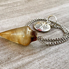 Extrinsic Beauty Natural Gemstone Pendulum with Mystery Charm | Bag Charm | Multiple Options