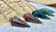 Indian Agate Pendulum with Mystery Charm | Bag Charm