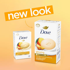 Dove Beauty Bar Soap Glowing Mango & Almond Butters, 8 Bars for Radiant Skin, Illuminates Skin 3.75 oz