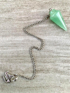 Natural Green Aventurine Pendulum with Mystery Charm | Bag Charm
