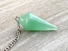 Natural Green Aventurine Pendulum with Mystery Charm | Bag Charm