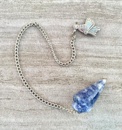 Natural Gemstone Smooth Conical Crystal Pendulum with Mystery Charm | Bag Charm