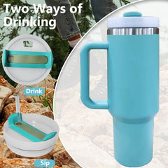 40oz V2 large capacity tumbler,  With Handle And Straw Lid, Insulated Reusable Stainless Steel Water Bottles Travel Mug Coffee Cup car cup water cup For Men Women Outdoor Camping Driving, gift