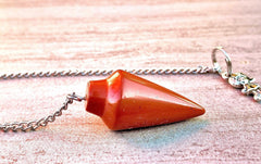 Natural Red Jasper Pendulum with Mystery Charm | Bag Charm